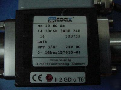 New co-ax MK10 nc ex actuated valve 24V dc 3/8IN npt