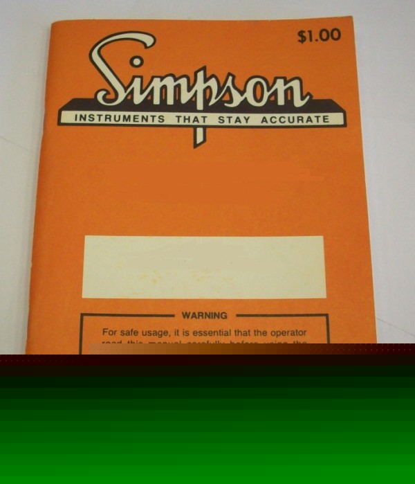 Simpson 270SERIES 3 op/service manual - $5 shipping 