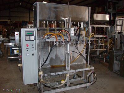 Kiss 6 head inline filler positive displacement filler