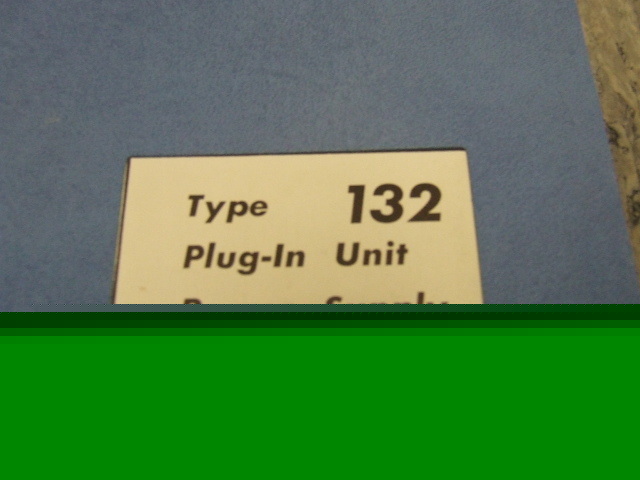 Tektronix type 132 plug-in unit power supply manual