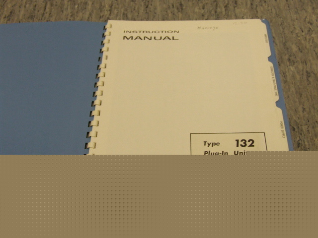Tektronix type 132 plug-in unit power supply manual