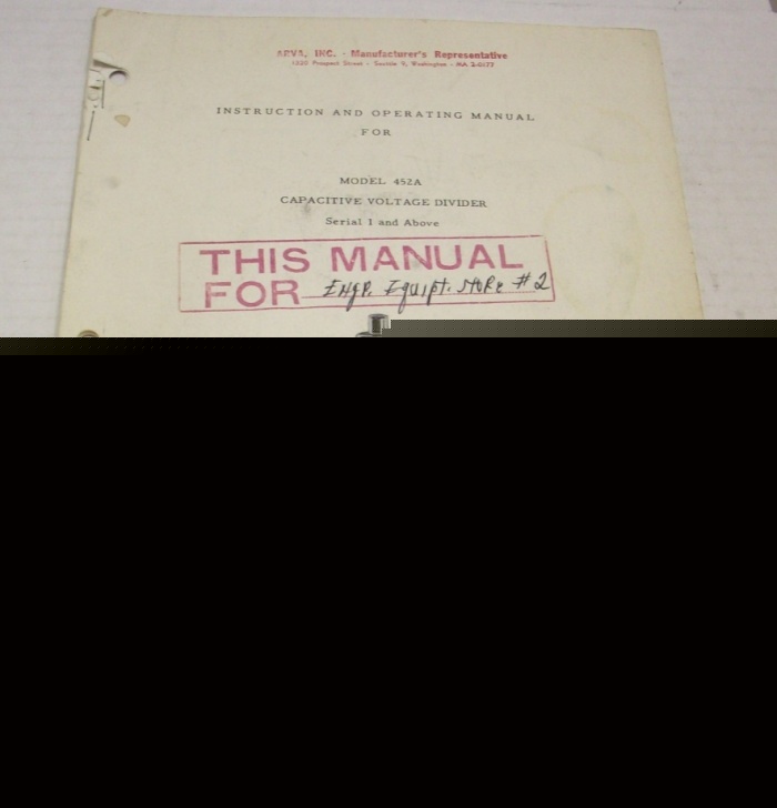 Hp 452A capacitive voltage divider op and serv manual