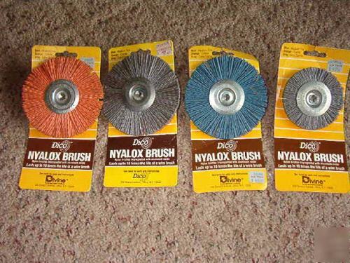 4 each nyalox brushes.10 times longer than a wire brush
