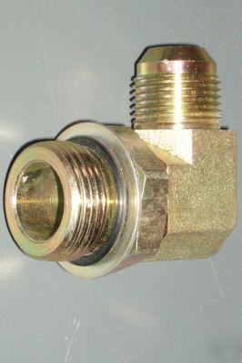 Hydraulic adapter elbow-90- #8 male jic x #8 male oring