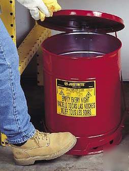 Justrite 21 gallon oily waste can