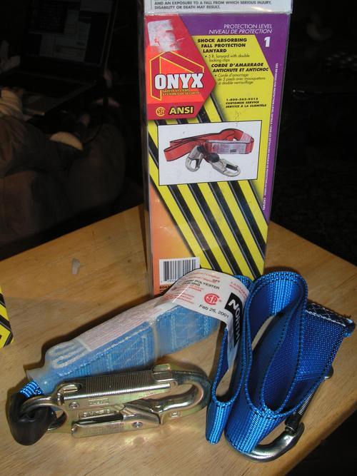 New onyx shock absorbing fall protection lanyard 