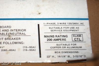 New ite pushmatic load center fpqm-40A 200 a breaker