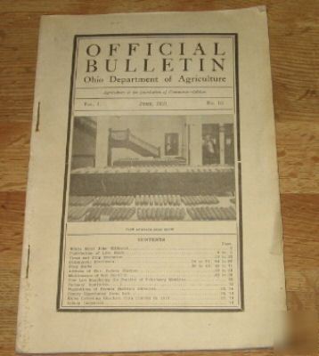 Ohio dept of agriculture 1910 bulletin vol-1