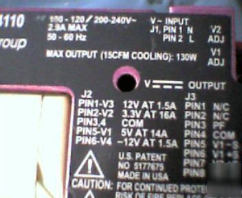 Eos quad dc power supply VLT130-4110 3.3V 5V 12V -12V 