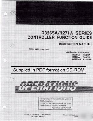 Advantest R3265A R3271A R3365A function guide