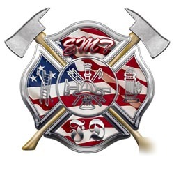 Firefighter emt decal reflective 6