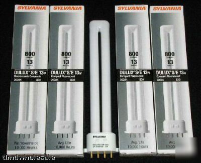 5 sylvania dulux s/e 20284 cfl 13W fluorescent bulb lot