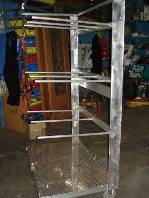  9 space rods aluminum rack/cart/ dollies
