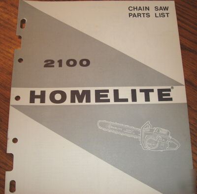Homelite 2100 chain saw parts catalog manual