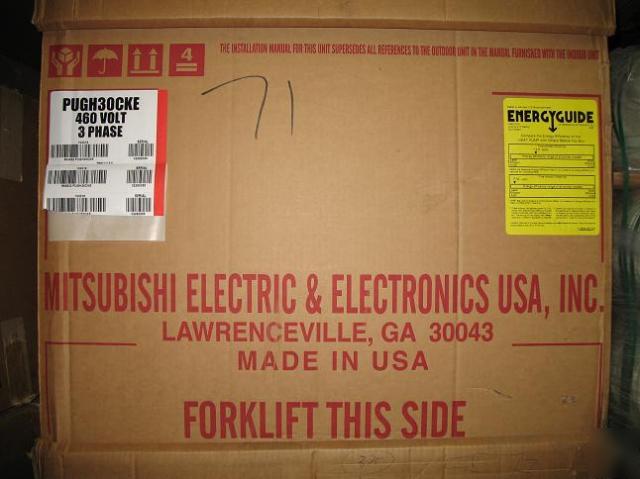 Mitsubishi 2.5 ton commercial hvac a/c split heat pump