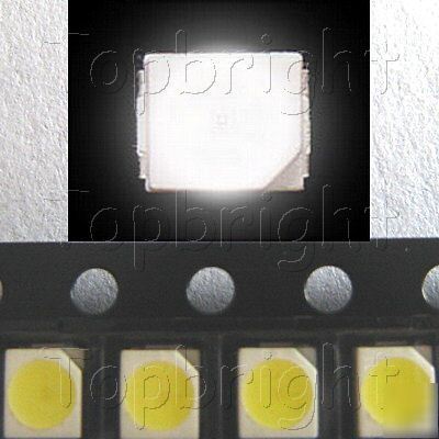 New 200 pc plcc-2 power top smd smt 2500 mcd white led 