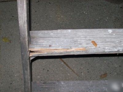 Antique heavy duty industrial style wood ladder
