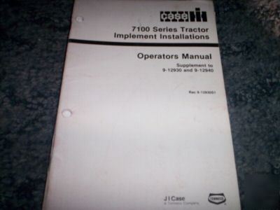 Case ih 7100 series tractor implement installations 