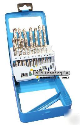 19PC high speed steel hss 1 - 10MM drill bit / bits set