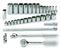 32 pcs 3/8IN. dr. sae std/deep 6 pt complete socket set