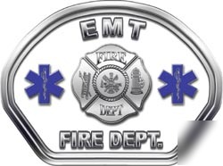 Fire helmet face decal 49 reflective emt whtie