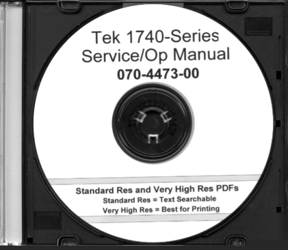 Tek 1740 1741 1742 service / op manual in 2 res +A3 +A4