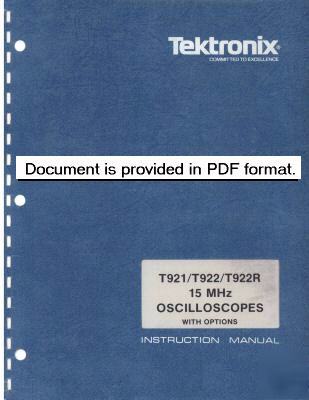 Tektronix T921 T922 T922R operating & service manual