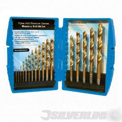 17 piece hss titanium drill bit set 1-9MM includes case