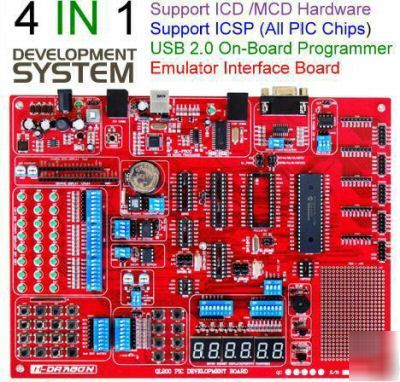 Pic development board plus w/ programmer for microchip