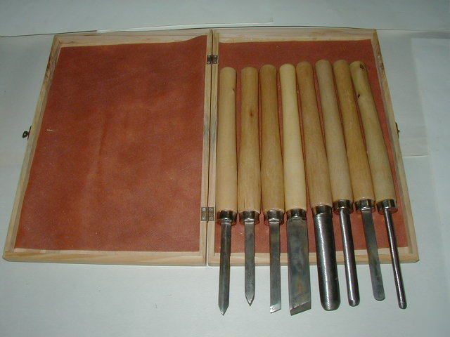 Wisdom 8PC wood lathe chisel set curved gouge bevel tip