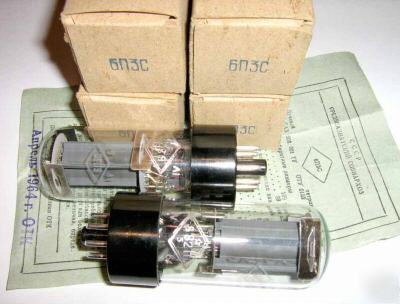 6P3S military = year 1964 = beam tetrode tubes lot of 4