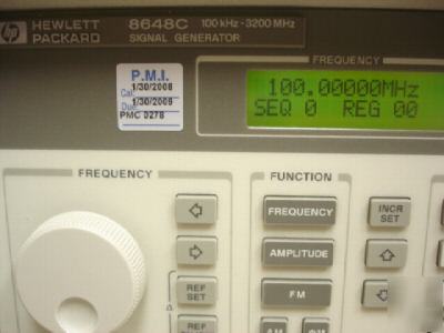 Hp agilent 8648C 3.2GHZ signal generator w/ opt 1E5 8ZE