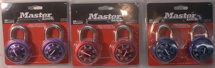 New 6 master combination padlocks -3 sets of 2