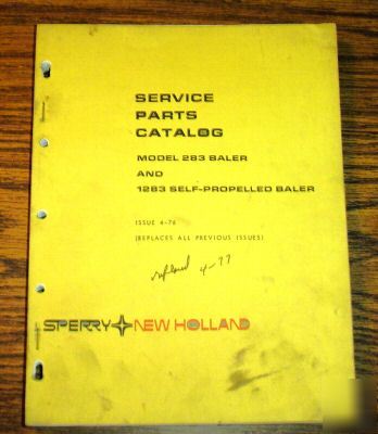 New holland 283 1283 baler parts catalog manual nh