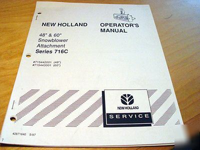 New holland 716C snowblower operator's manual 48