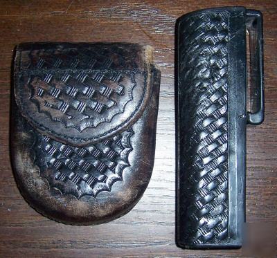 Safariland leather handcuff pouch case asp lot 90V A87