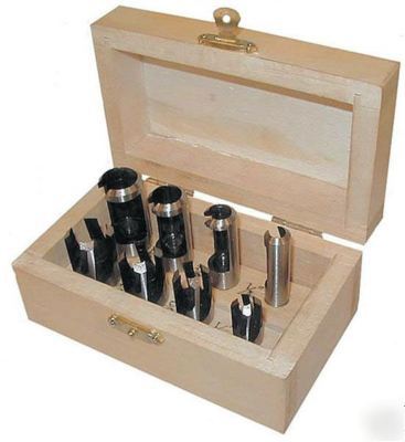 Wood plug cutter 8-pc set woodworking drill bits