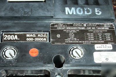 Ge 200 a circuit breaker THJK436F000 mag trip 3 p 600 v