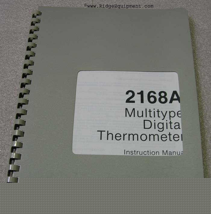 Fluke 2168A multitype digital thermometer manual