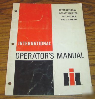 Ih cub cadet tractor rotary mower operator's manual