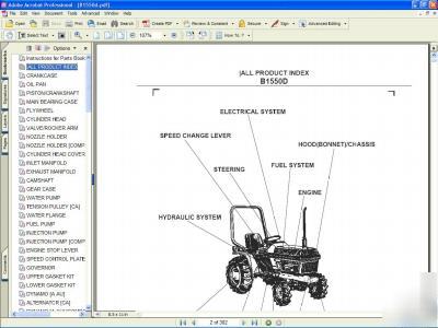 Kubota B1550E tractor parts manual