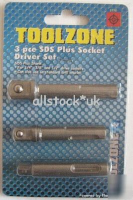 New toolzone 3PC sds plus socket driver set