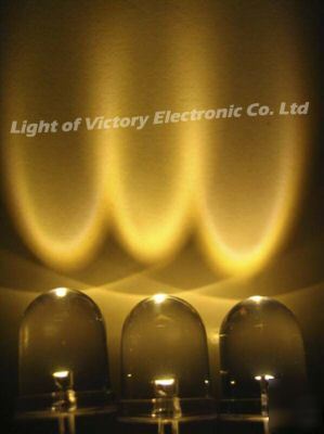 50P 10MM warm white led 85,000MCD 60Â° 3000K + resistors