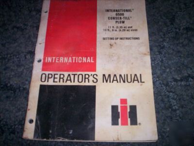 Case ih 6500 conser-till plow operators setup manual