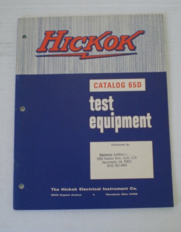 Hickok test equipment catalog number 65D 1965 - $5 ship