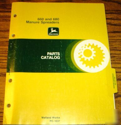 John deere 660 & 680 manure spreader parts catalog jd