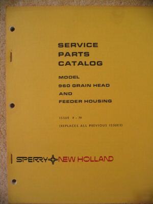 New sperry holland 960 grain head parts catalog manual