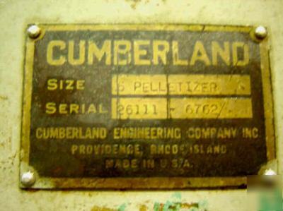 6â€ cumberland pelletizer w/ motor and drive (4303)