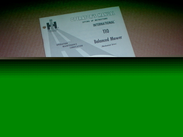 Ih 110 balanced mower ind operator manual