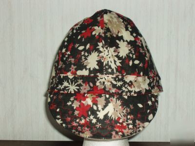 Welding cap in floral splash